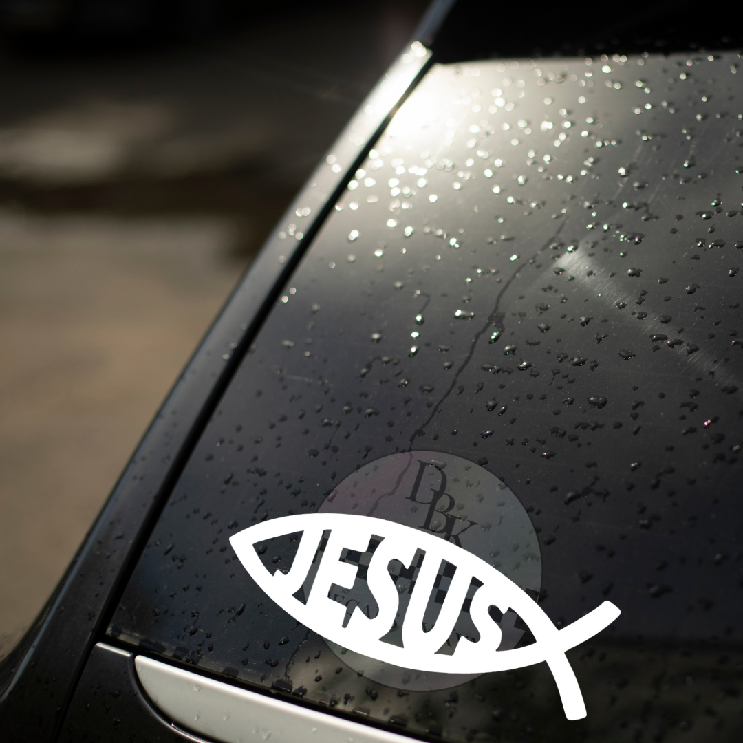 JESUS Fish Permanent Decal Sticker