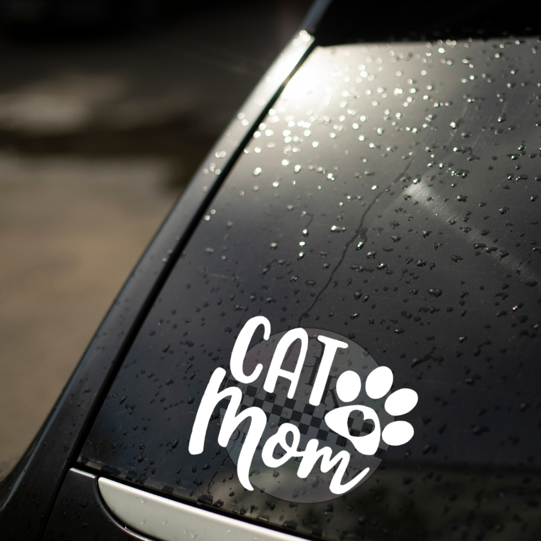 Cat Mom Permanent Decal Sticker