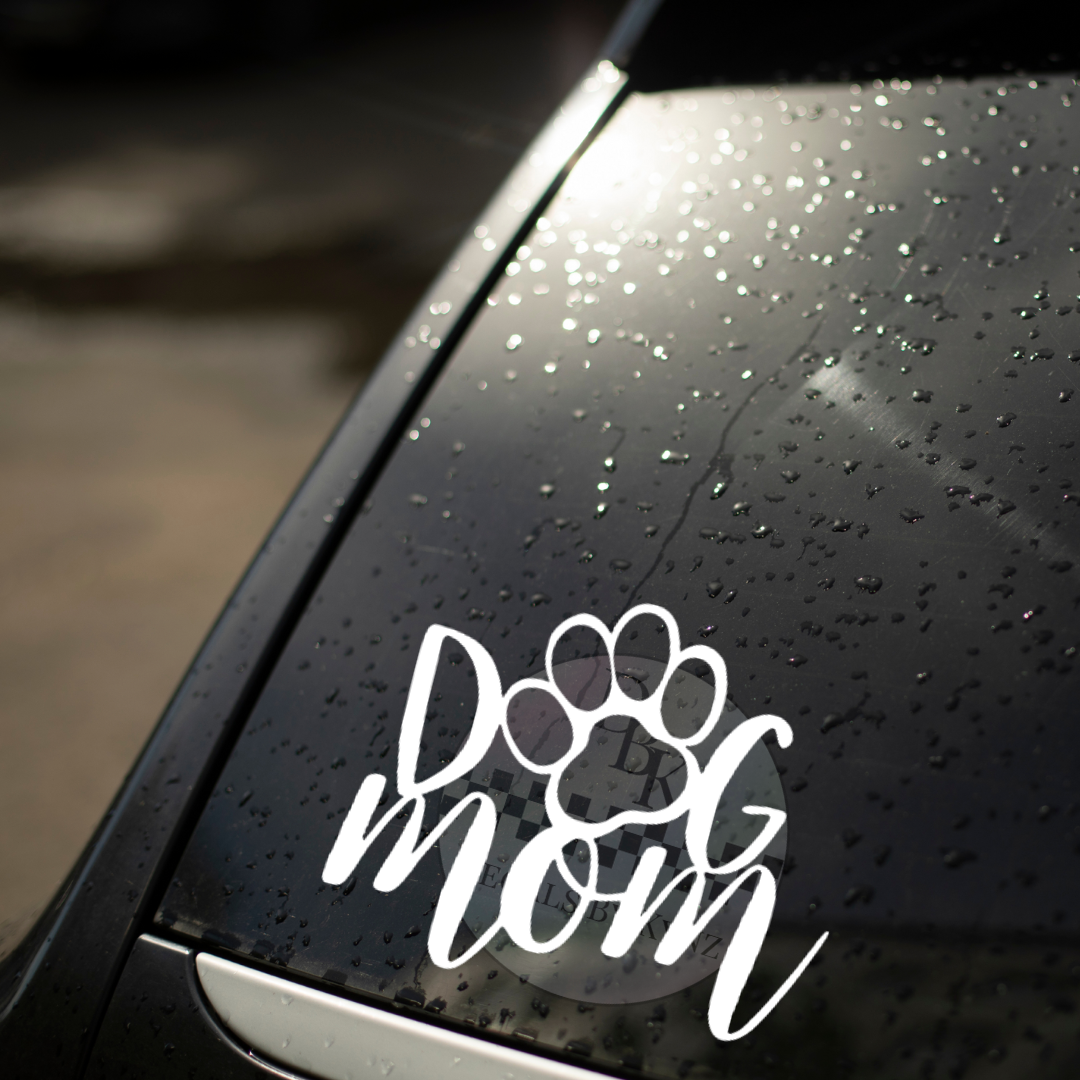 Dog Mom Permanent Decal Sticker