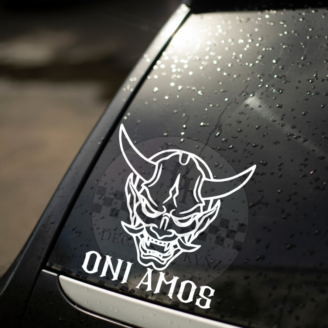 "Oni Amos" Oni Mask Permanent Decal Sticker